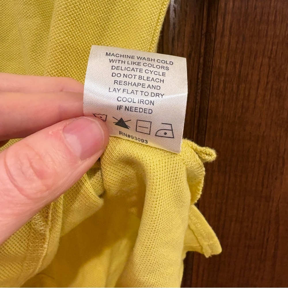 Tyler Boe Yellow Short Sleeve Polo Shirt Size Large - Picture 9 of 14